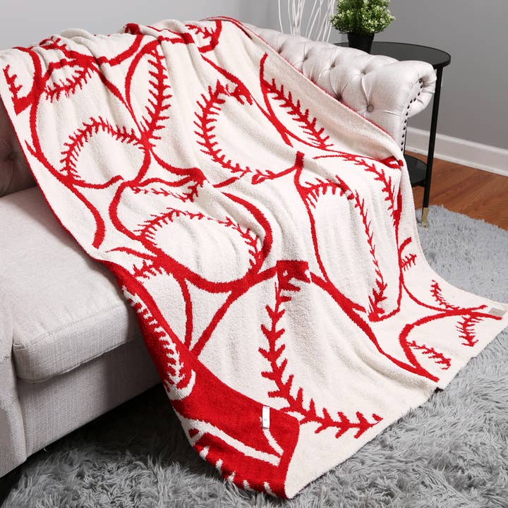 BASEBALL SOFTBALL REVERSIBLE THROW BLANKET, JCL 4320 for wholesale by JOIA ACCESSORIES