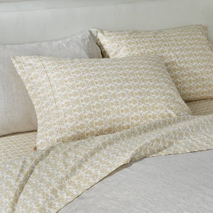 BH Collective - Wholesale Sheet Set - 100% Cotton Percale Floral Printed Cool & Crisp Sheet Set