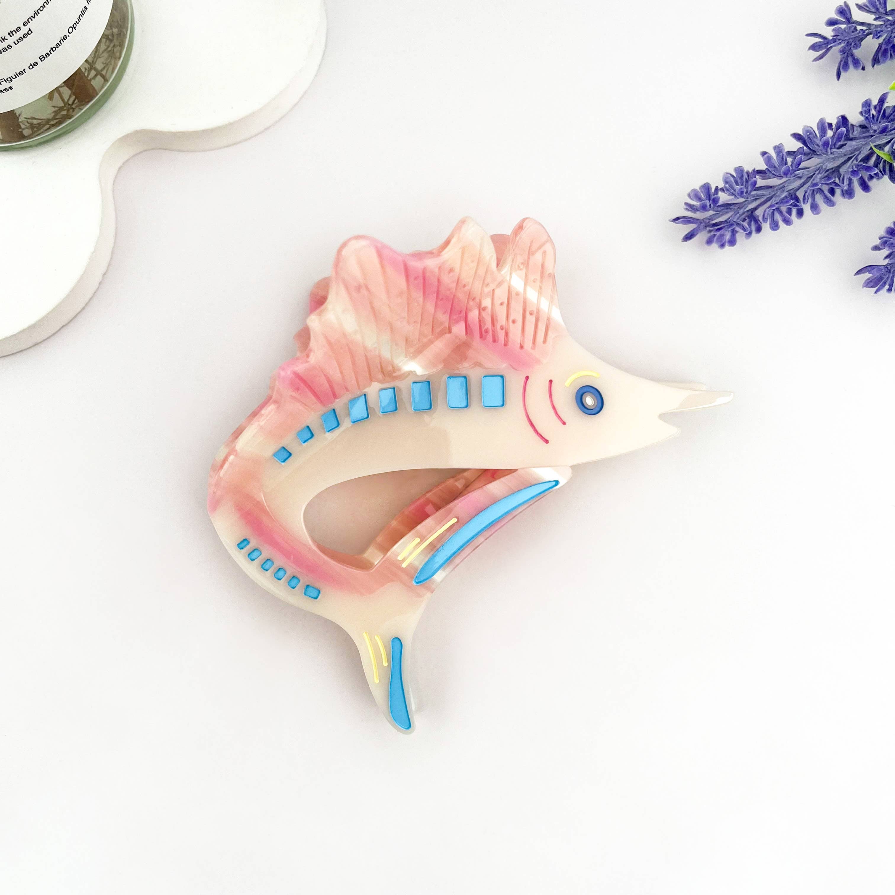 mildstyles - Wholesale Hair Clip - Women's - Jumping Garfish Acetate Hair Claw Clip, Marlin Hair Clip2