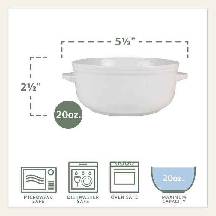 Everyday White Bistro White Chili Bowls S4 Brown Bx Pkg for wholesale on Faire