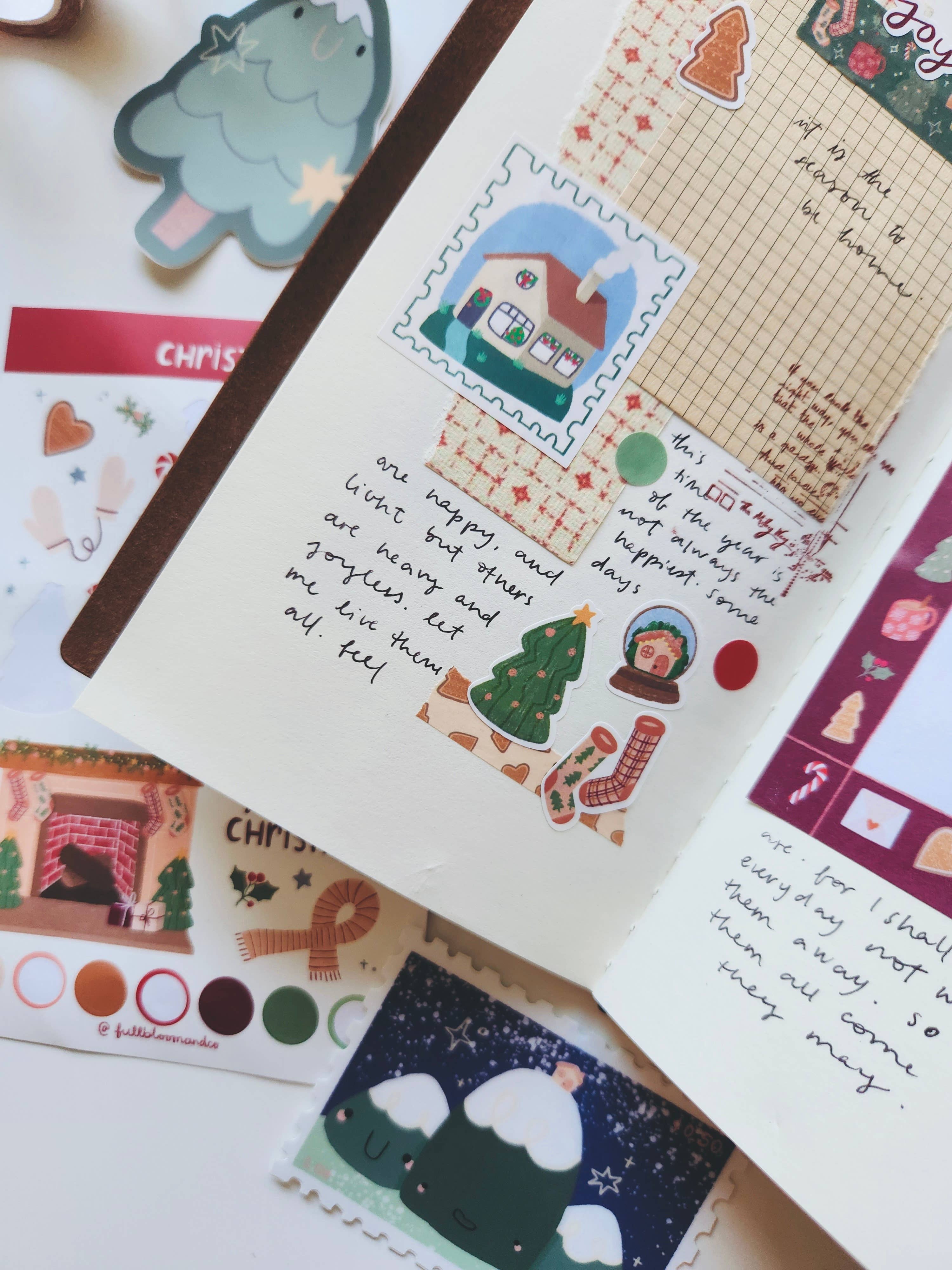 Full Bloom and Co. - Wholesale Sticker - Merry Christmas Sticker Sheet for Journaling and Scrapbook1