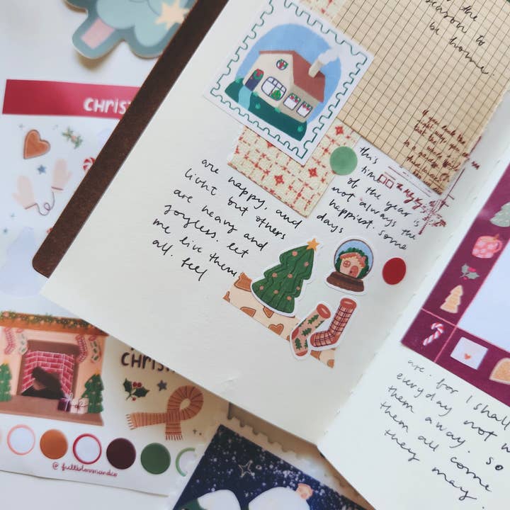 Full Bloom and Co. - Wholesale Sticker - Merry Christmas Sticker Sheet for Journaling and Scrapbook1