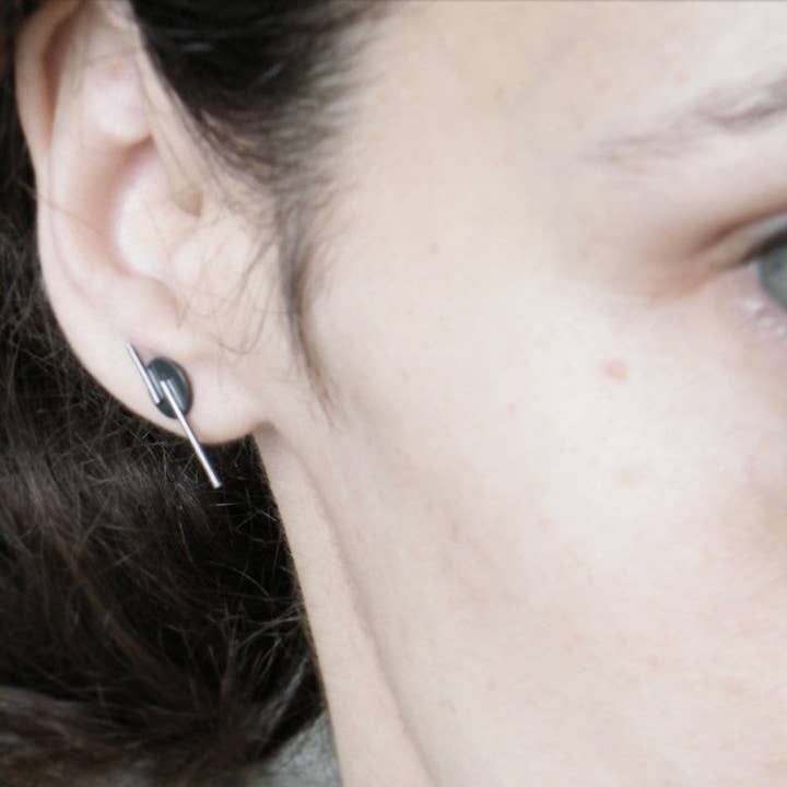 AIRLAB - Wholesale Stud/Post Earrings - Disc earrings with lines