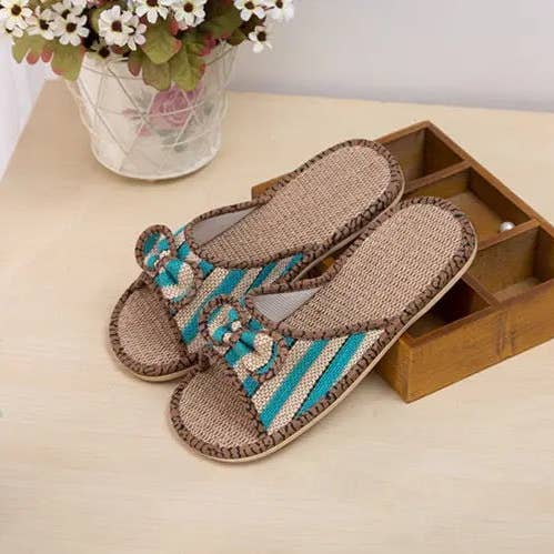 everythingbamboo - Vendita all'ingrosso Sandali - Donna - 2 paia di sandali da donna in canapa, pantofole, scarpe a farfalla, casual e comode, BSH05