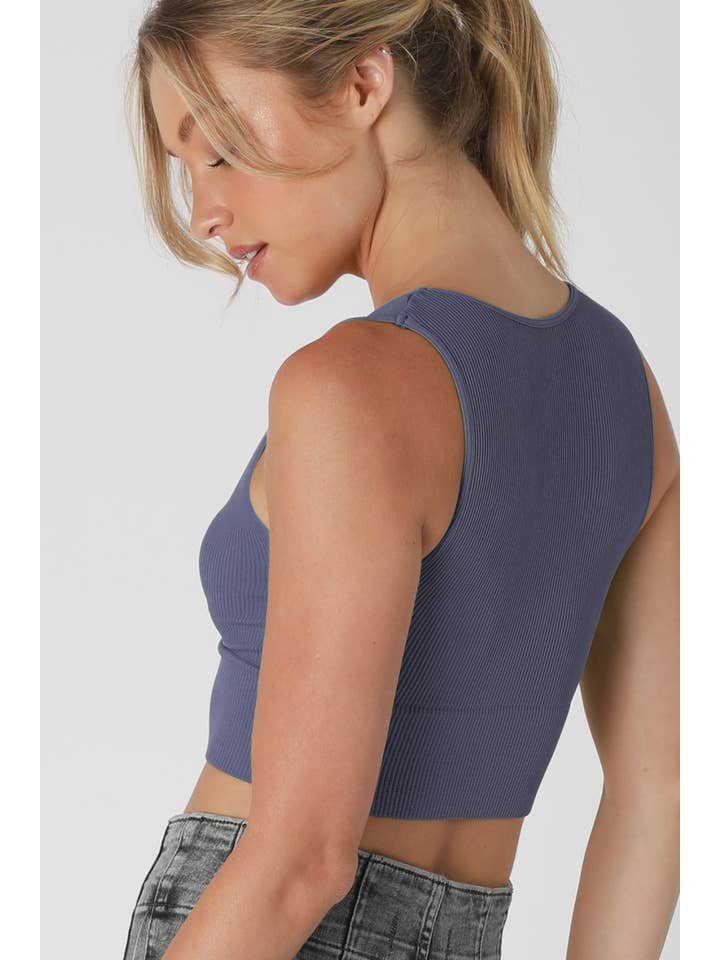 NIKIBIKI - Wholesale Knit Top - Women's - NS7829 - Plunge V-Neck Crop Top3