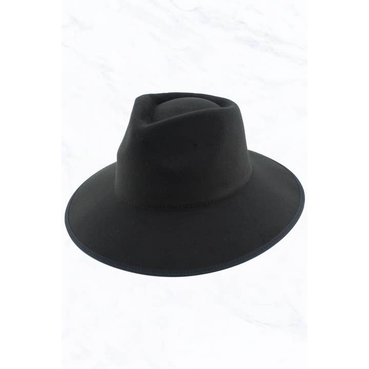 Suzie Q USA - Wholesale Fedora - Women's - Wrap of Edge Teardrop Shape Top Big Brim Hat2