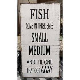 I PESCI VENGONO IN TRE DIMENSIONI: PICCOLI, MEDI E QUELLI CHE SONO SCAPPATI. per la vendita all'ingrosso da parte di Dudley's Cottage & Gifts
