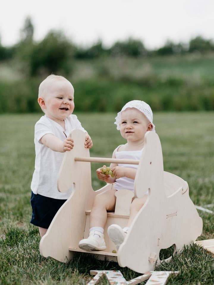 Personalized wooden rocking horse for wholesale by Woodinout