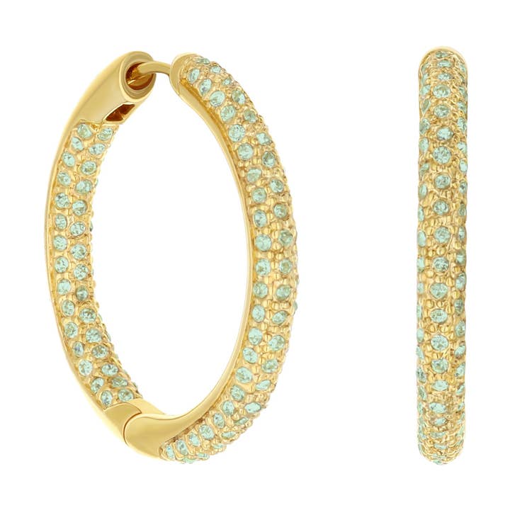 Pave Hoop Earrings for wholesale by Lauren G Adams