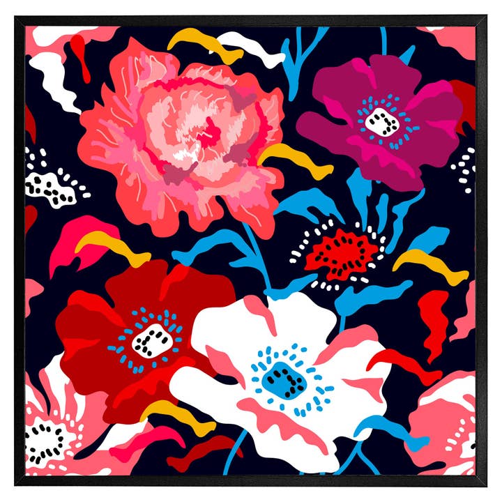 Flores brillantes sobre fondo oscuro (Marco de fotos) para venta al por mayor de Benjamin Tate Design