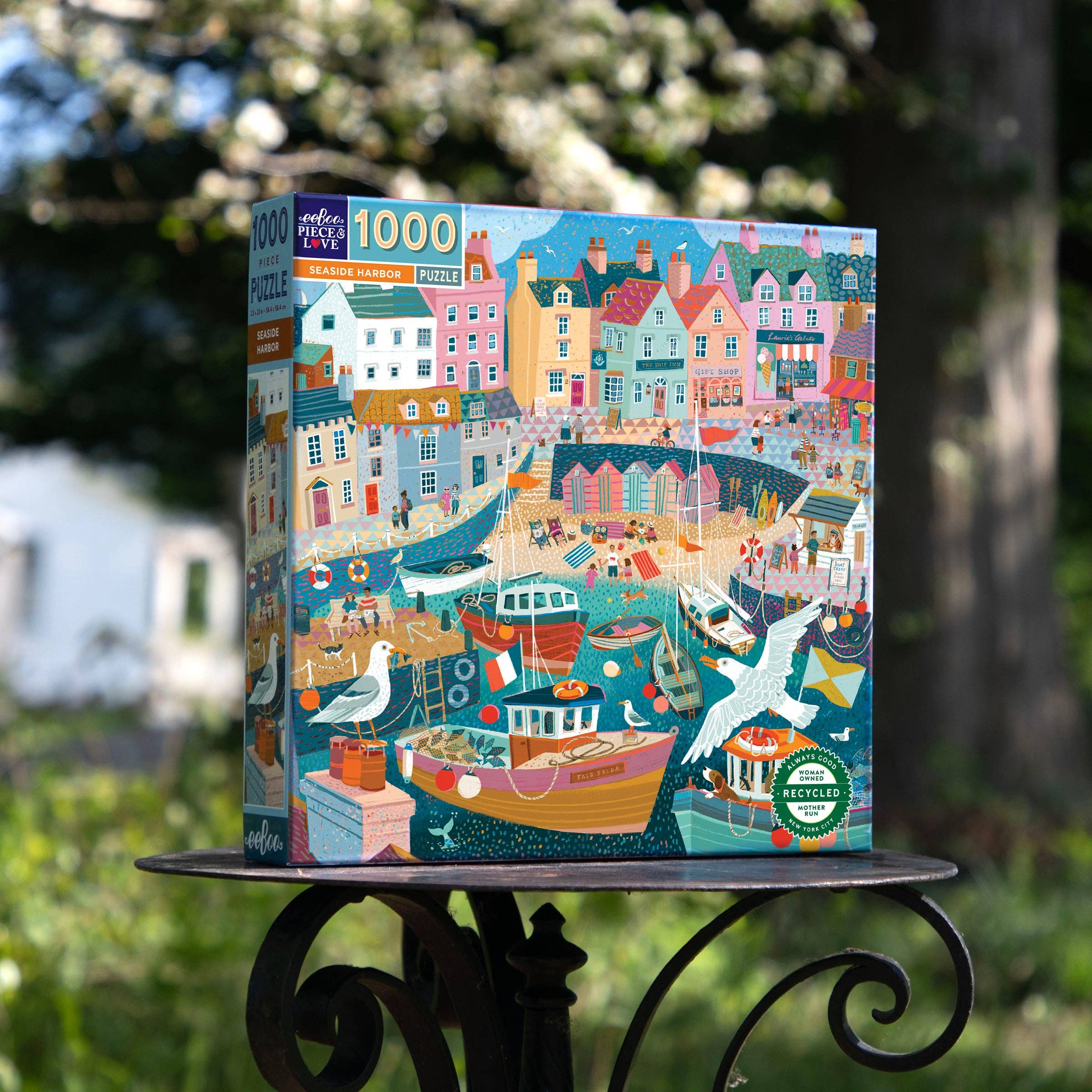 eeBoo - Wholesale Puzzle - Adult - Seaside Harbor 1000 Piece Square Puzzle3
