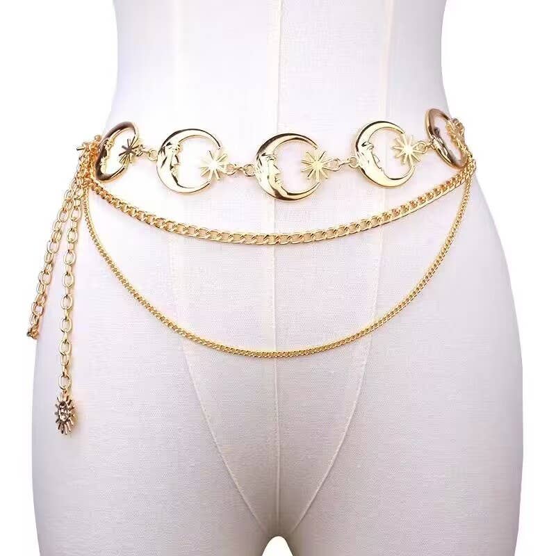 Tourtiwi - Wholesale Belt - Women's - Sun Moon Waist Chain, Metal Body Chain2