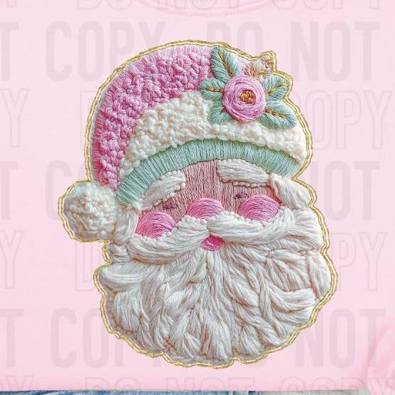 French Knot Faux Santa DTF Transfer for wholesale by K and M Designs