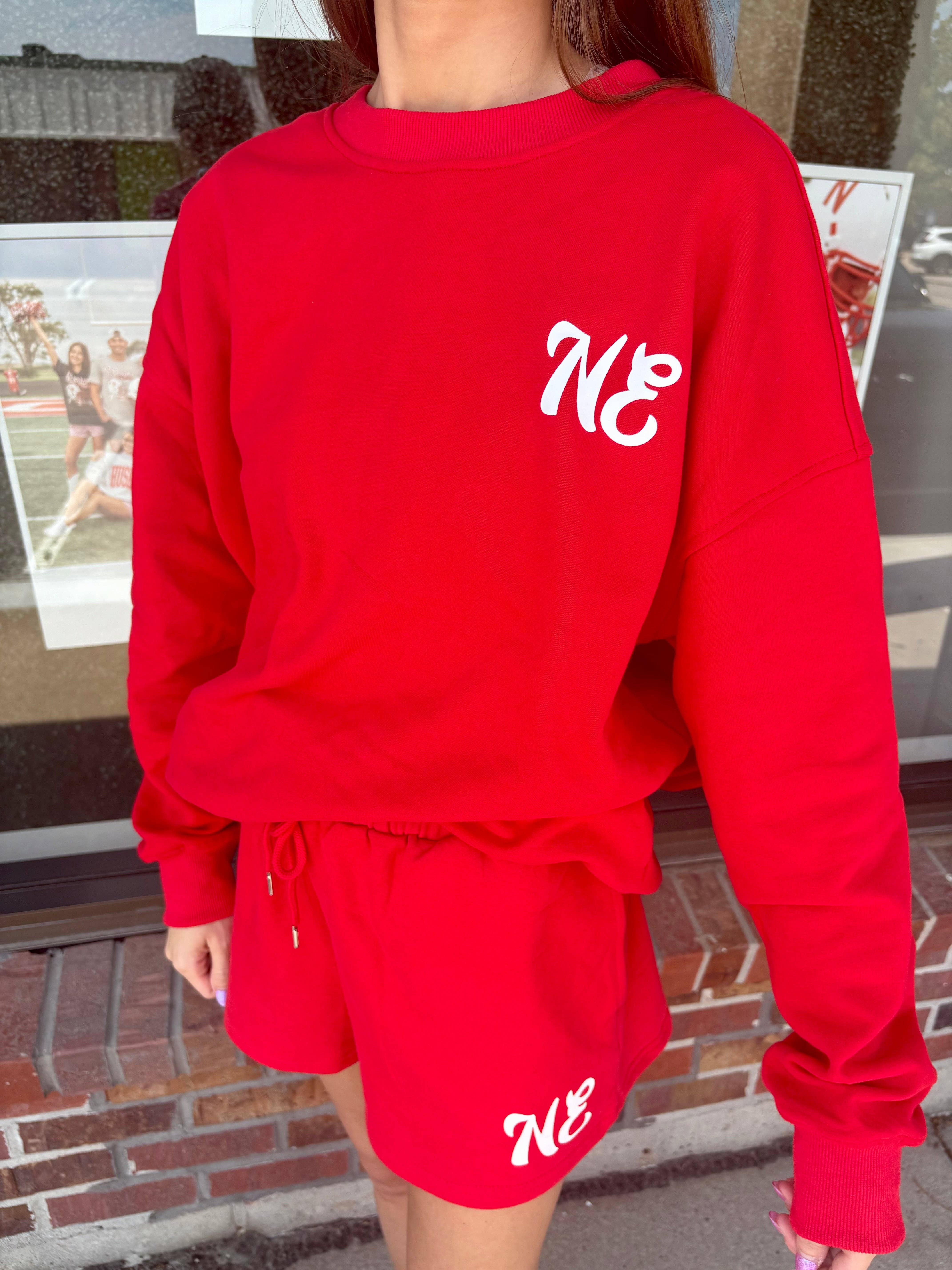 Red NE Good Life Core Sweatshirt for wholesale on Faire29