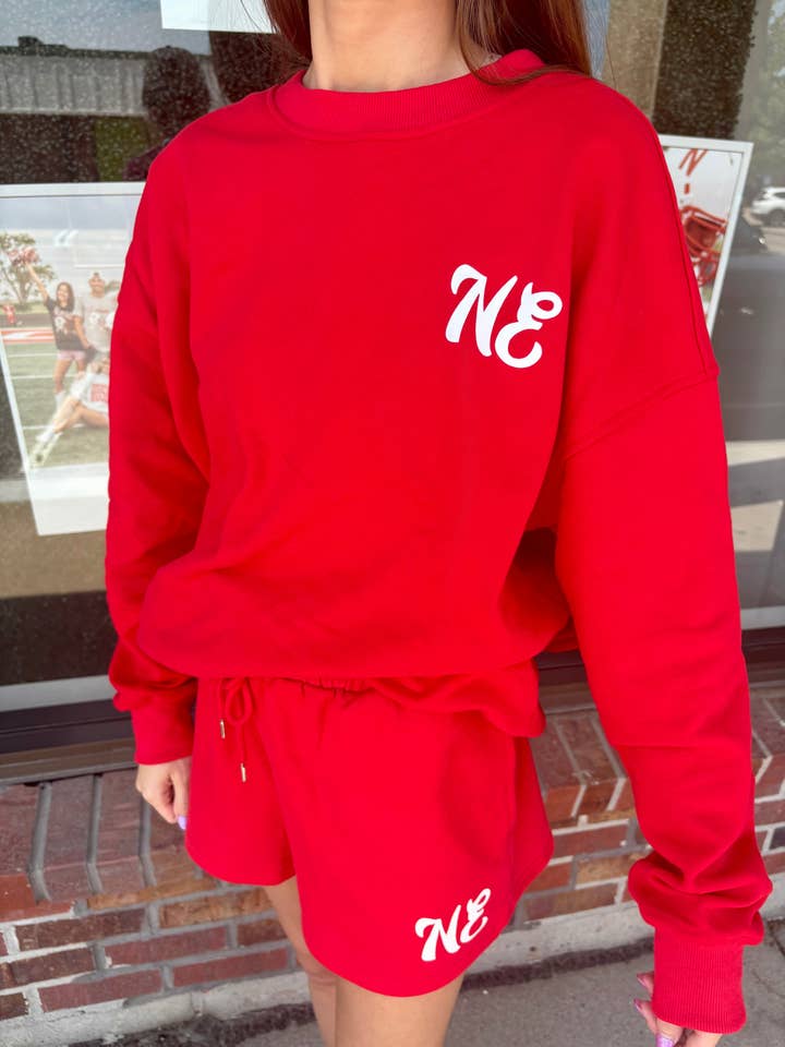 Red NE Good Life Core Sweatshirt for wholesale on Faire29