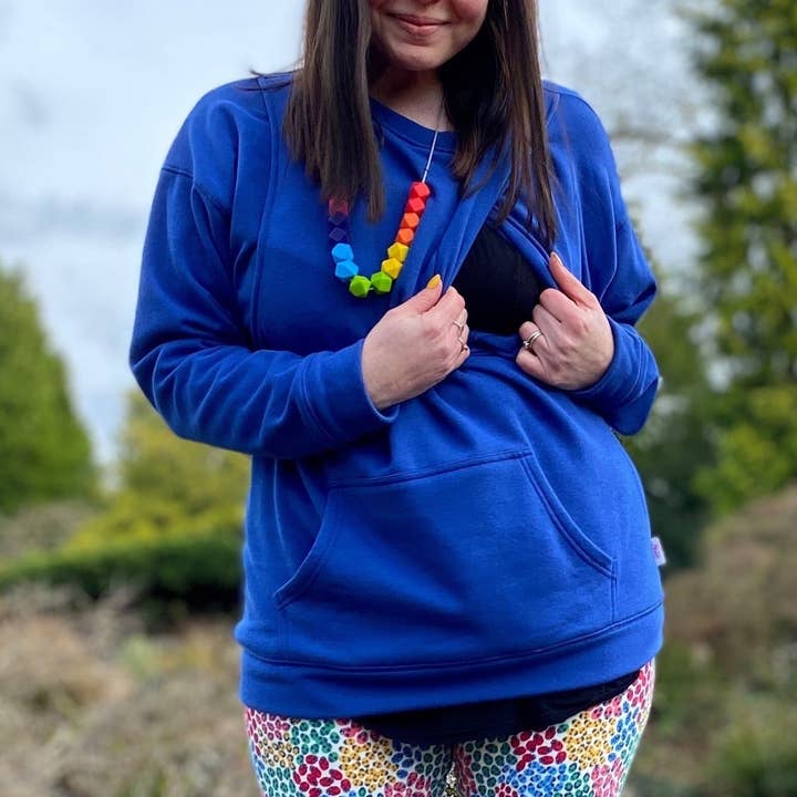 Bex Blue Breastfeeding Jumper for wholesale by Stylish Collective