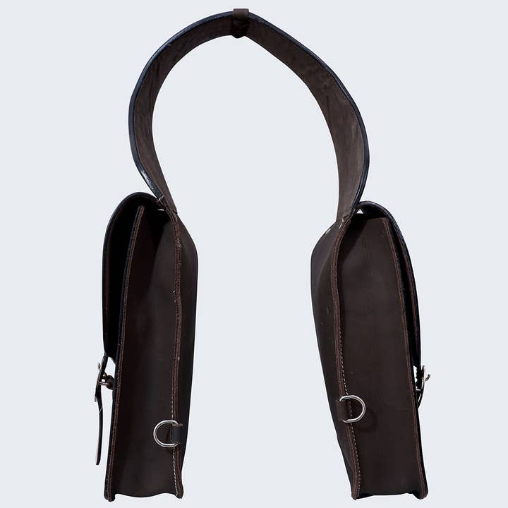 HILASON - Wholesale Horseback Riding Gear - Hilason Western Horse Floral Heavy-duty Trail Ride Genuine Leather Saddle Bag | Equestrian Western Adjustable Closure4