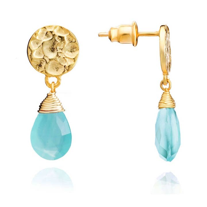 Orecchini Pendenti Classici Athena Aqua Pariba Onice per la vendita all'ingrosso da parte di AZUNI London