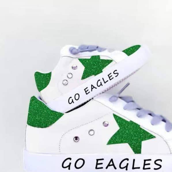 Torn and Trendy - Vente Baskets tendance – enfant - Étoile Verte et Talon - (Allez les Aigles)0