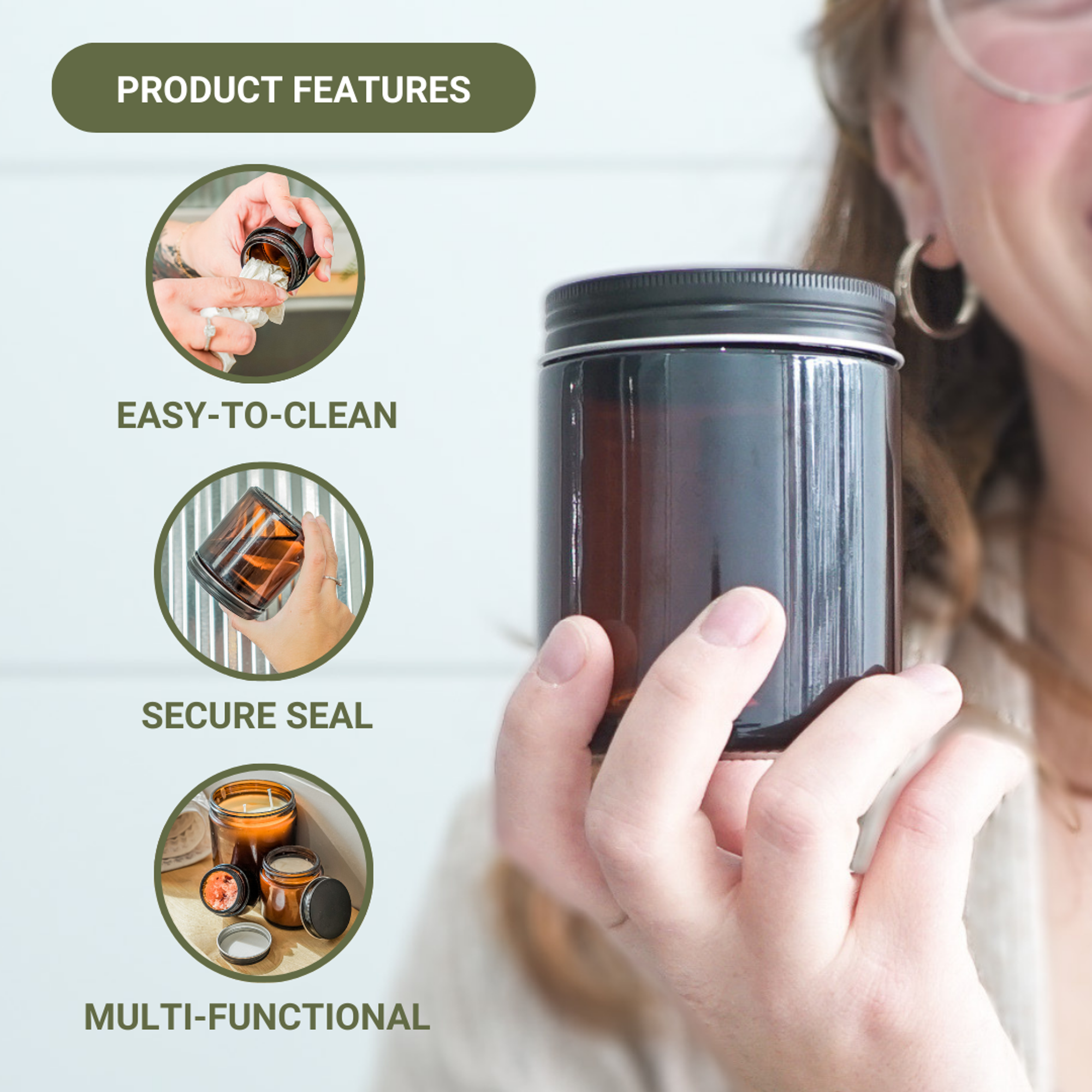 Nature Packaged - Wholesale Jar - Glass Amber 8 Oz Jar1