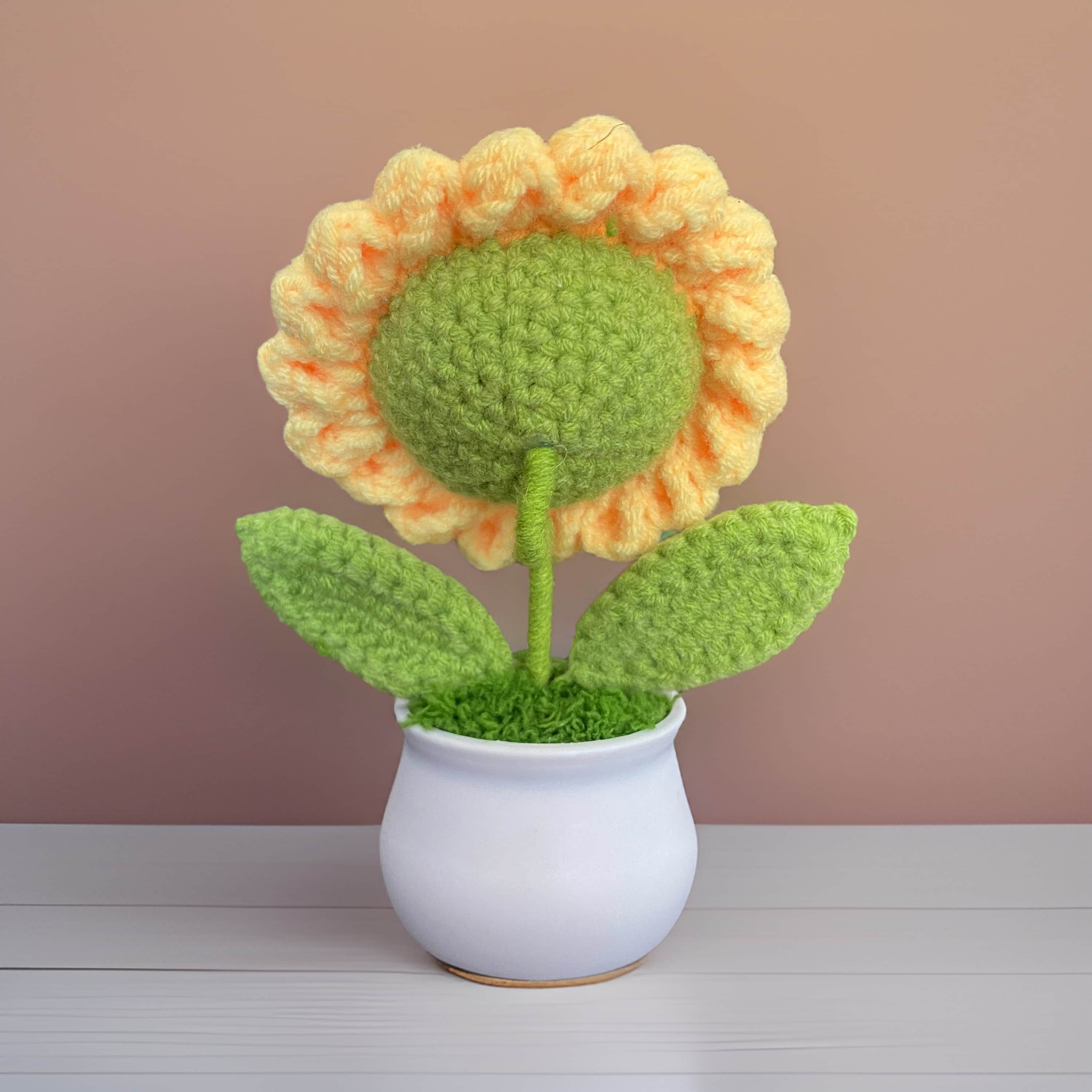 PinkLadyWorkshop - Vente Fleurs artificielles - Tournesols au crochet finis à la main2