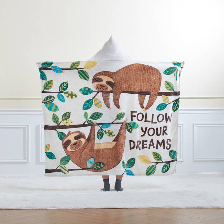 Duke Imports - Wholesale Throw Blanket - "Sloth Dreams" 1-Ply Everyday Designer Wearable0