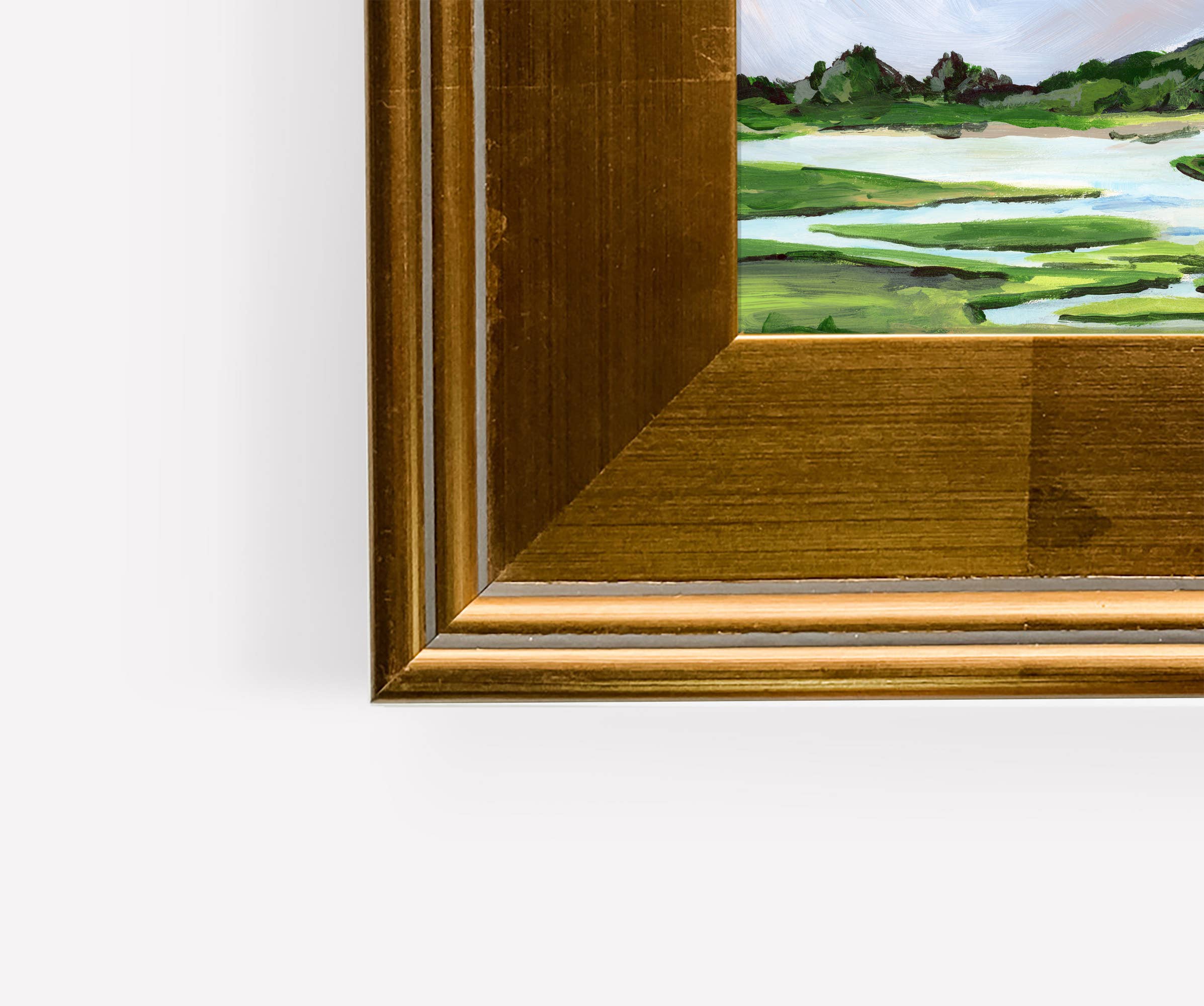 Green Barn Studio - Vendita all'ingrosso Dipinti/Disegni - «Tidal Marsh», dipinto originale con cornice2