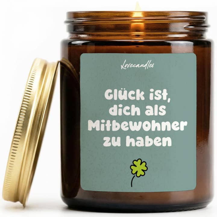 Bougie parfumée à la vanille - Le bonheur, c'est de t'avoir comme colocataire pour la vente par Lovecandles