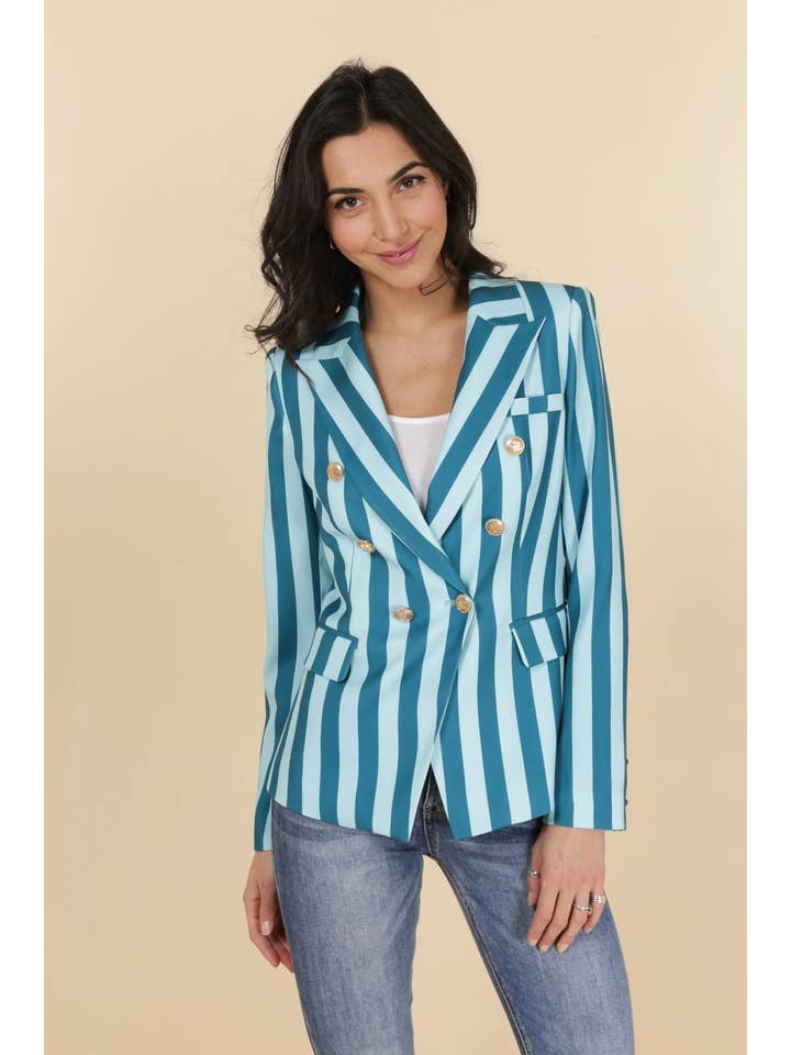 Attentif Paris - Wholesale Blazer - Women's - Striped blazer jacket