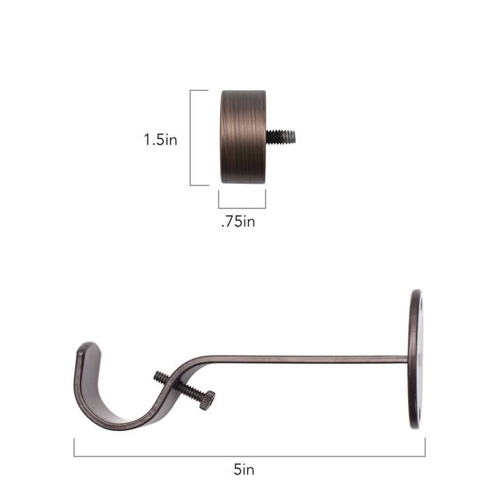 Threadmade Home - Wholesale Curtain Rod - Serena 1" Window Drapery Single Curtain Rod with Contemporary Cap Finial2