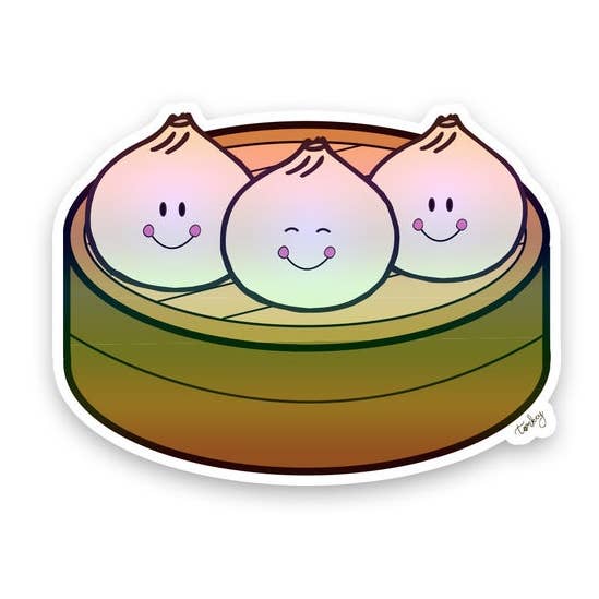 Holographic Dumpling Family Sticker for wholesale by Tomkcy