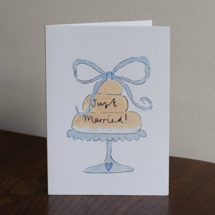 'Just Married' Wedding Cake Card for wholesale by Rosetta