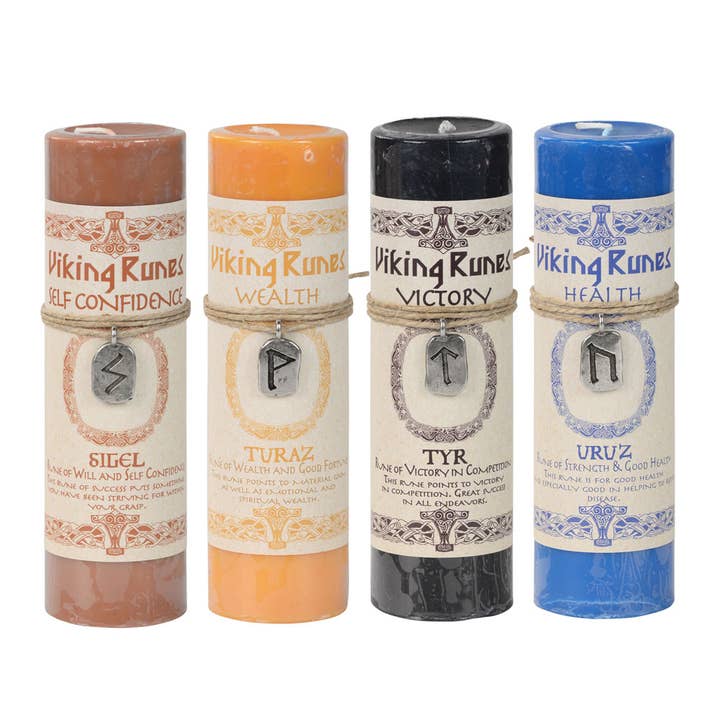 Benjamin International - Wholesale Pillar Candle - Viking Rune Pewter Pendant Candle4