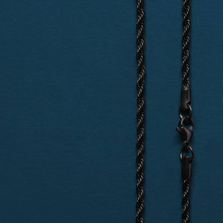 We Are All Smith – Großhandel Gliederhalskette – Schwarze Seil-Halskette aus Edelstahl für Herren2