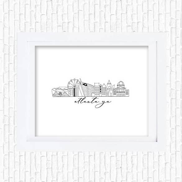 Atlanta Skyline Art Print for engroshandel hos Studio Miller