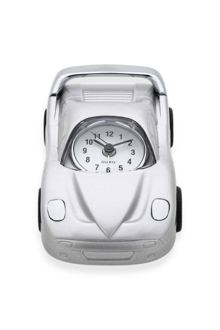 Silver Sports Car Table Clock for wholesale on Faire5