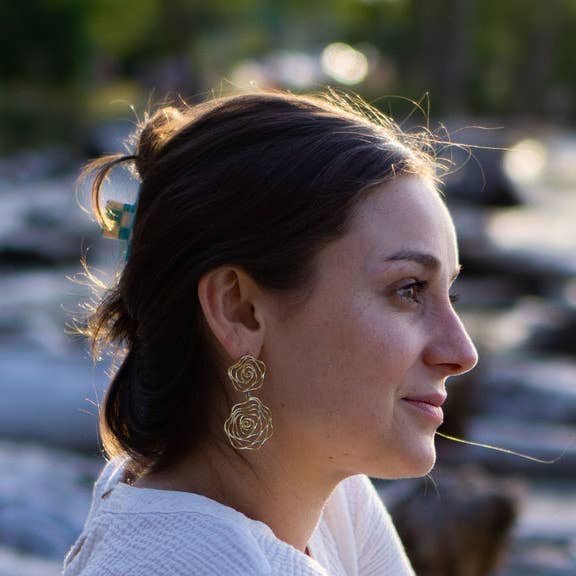 Earrings - Bombshell Brass for wholesale by Marigold Collective