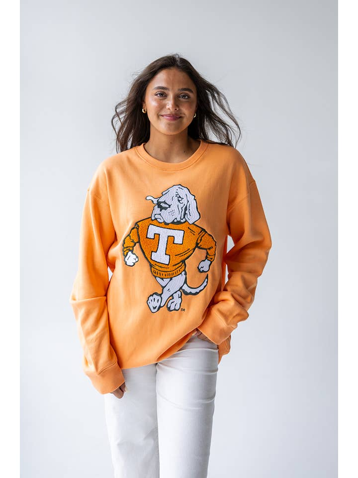 Gameday Social Apparel Co.® - Wholesale Graphic Sweatshirt - Women's - Tennessee Mascot Chenille Comfort Crew1