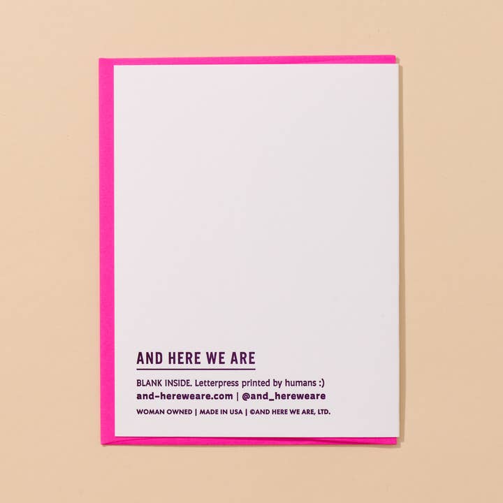 And Here We Are - Wholesale Birthday Card - Birthday Queen Letterpress Card - Girly, Bow, Royal - Made in USA3