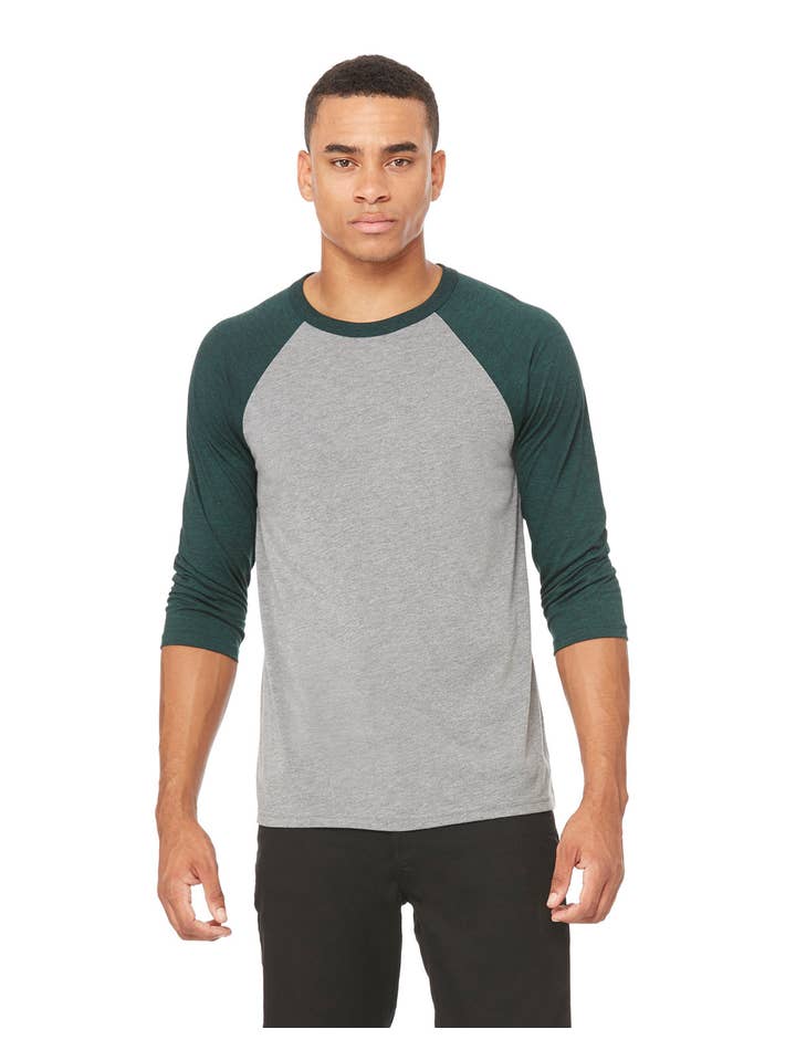 Total Apparel - Wholesale T-Shirt - Men's - Bella + Canvas 3200 - Unisex 3/4-Sleeve Baseball T-Shirt24