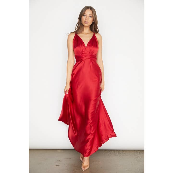 DRAPED HALTERNECK MAXI DRESS / 23688B09 for wholesale by One and Only Collective