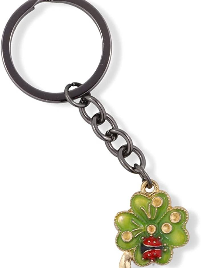 EPJ Keychain Ladybug | Marienkäfer auf einem vierblättrigen Kleeblatt Charm für Glücksschlüsselanhänger, grün, mittel für den Großhandel von Dave The Bunny