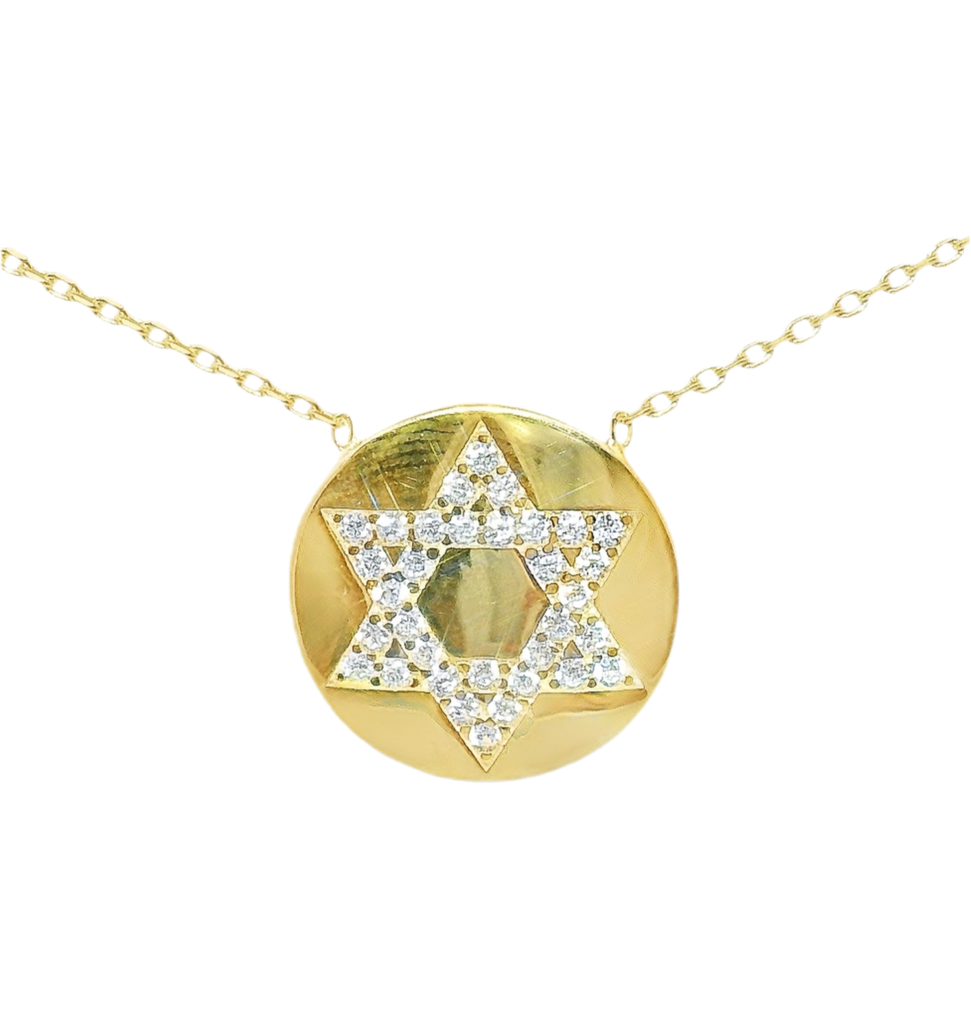 Atlanta Jewelers Supply - Wholesale Pendant/Charm Necklace - Sterling Silver Gold Plated CZ Star Of David Necklace0