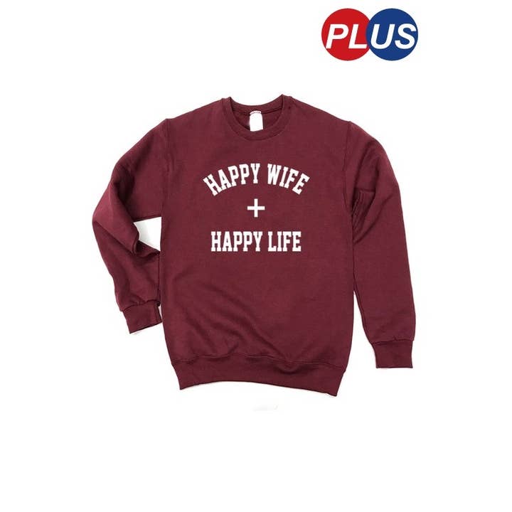 HAPPY WIFE HAPPY LIFE GRAPHIC SWEATSHIRT for wholesale by Clothing of America