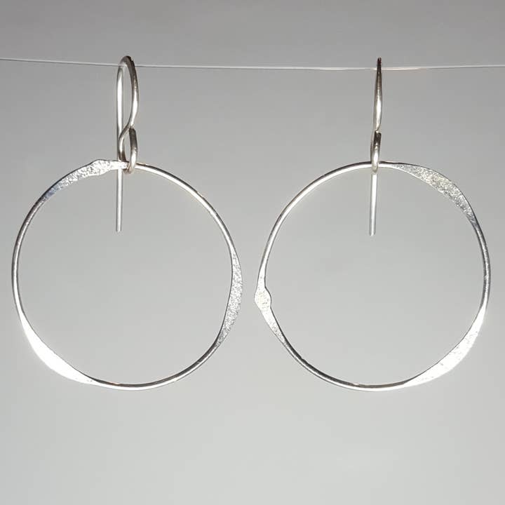 Ken’s handcrafted jewelry - Wholesale Dangle Earrings - Sterling Silver Earrings Large Circle1