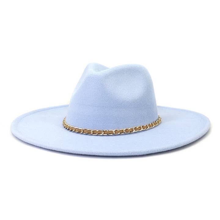 Suzie Q USA - Wholesale Fedora - Women's - Camel Chain Big Brim Peach Heart Top Hat