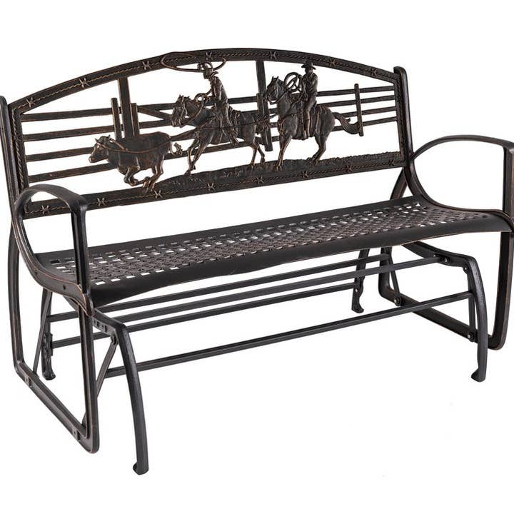 Cowboy Rodeo Glider Bench for wholesale by Painted Sky Designs