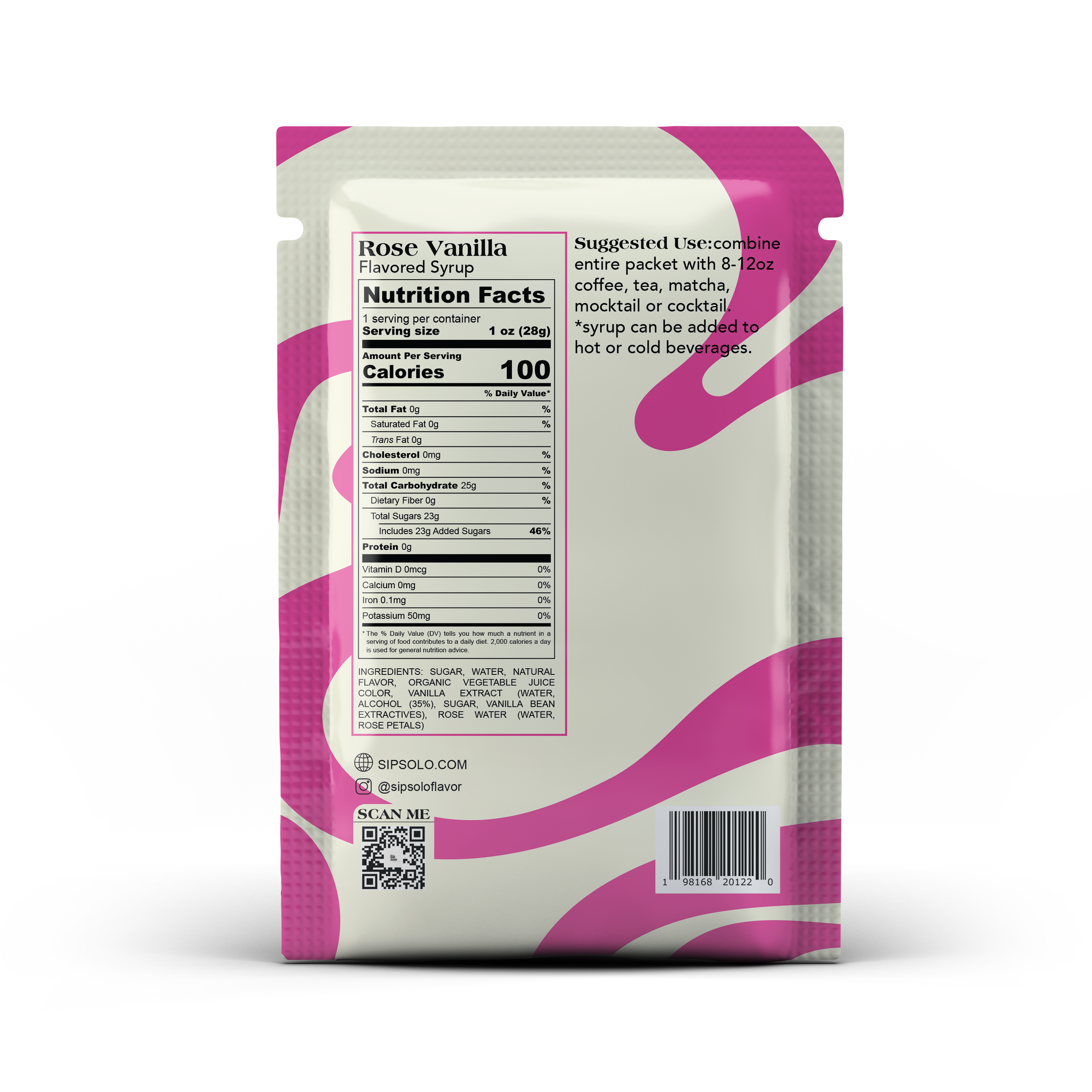 Sip Solo - Wholesale Flavored Syrup - Rose Vanilla Single-Serve Flavored Syrup1