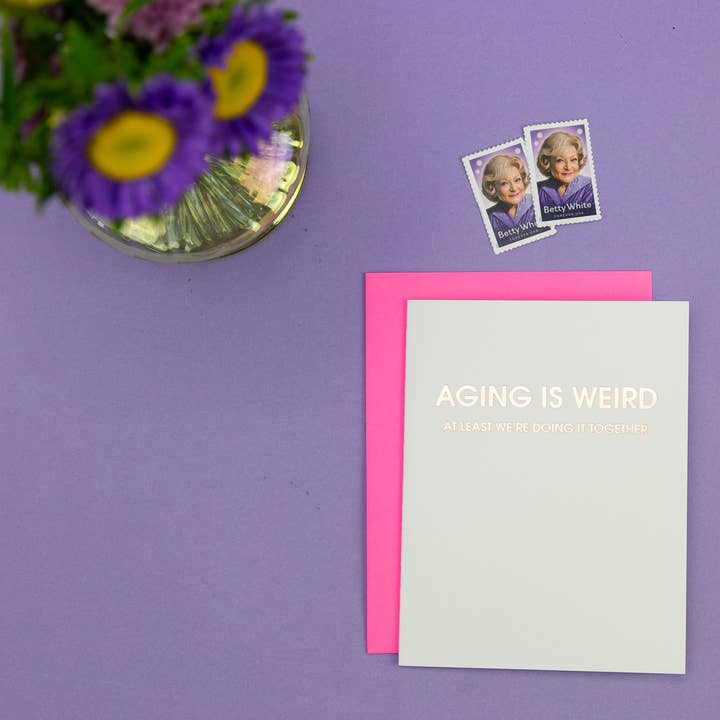 Chez Gagné - Wholesale Everyday Greeting Card - Aging is Weird - Funny Birthday Letterpress Card5