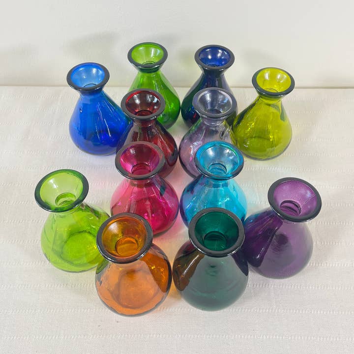Jarapa - Wholesale Vase - Mixed Case 11cm Recycled Glass "Adra" Bud Vase0